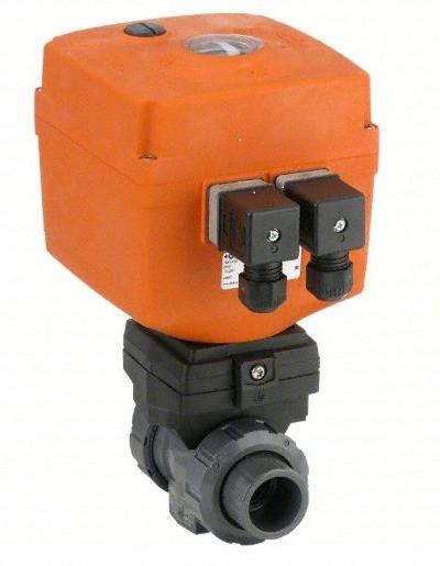 GF PIPING SYSTEMS Electrically Actuated Two-Way Ball Valve: 2 in - PVC Electrically-Actuated Ball Valves