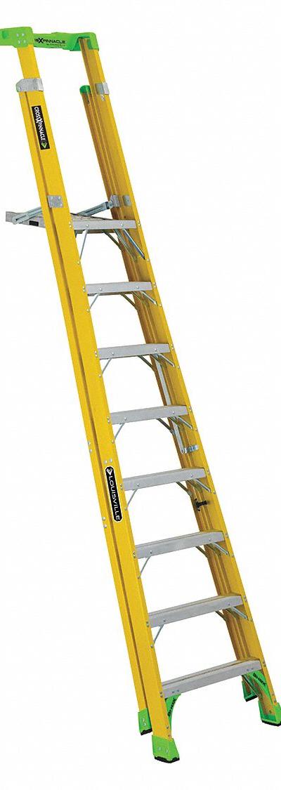 LOUISVILLE LADDER Platform Stepladder: Fiberglass - Leaning Podium Ladders