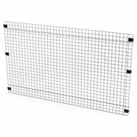 HUSKY RACK & WIRE Welded Wire Panel: 4 ft H x 7 ft W x 1 1/2 in D, Black, Powder-Coated (MPN V0704). Key specifications — attr1283297: Powder-Coated; attr1283316: Steel; attr1283313: Yes; attr1283333: HUSKY RACK & WIRE.