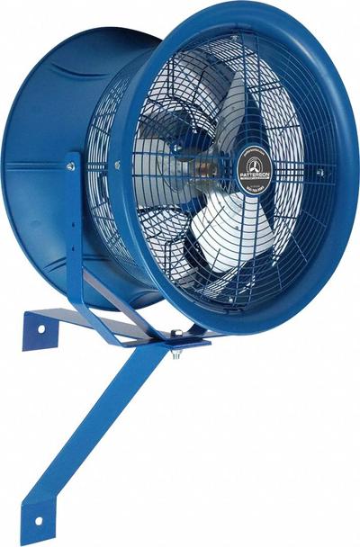 PATTERSON Mounted Fan: 14 in Blade Dia, 277V AC, 1/4 hp Motor HP, Post/Wall Mount - High-Velocity Industrial Wall-Mount Fans