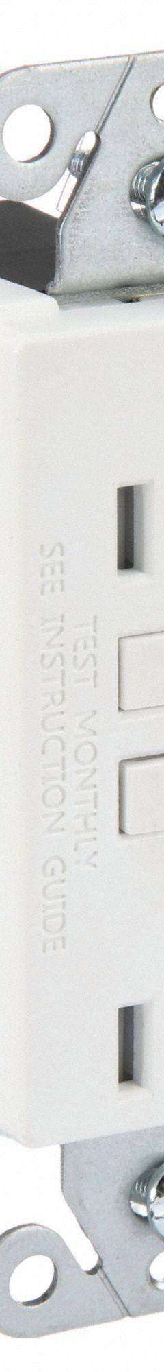 APPROVED VENDOR GFCI Receptacle: Duplex, 5-15, White, GFCI, 125V AC, 15 A, 2 Pole / 3 Wire (MPN 62173)