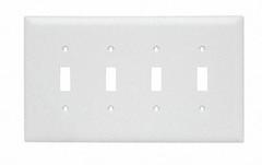 LEGRAND Wall Plate: Toggle, 4 Gang, White, Jumbo Size (MPN TPJ4W). Key specifications — Brand: LEGRAND; Material: Nylon.