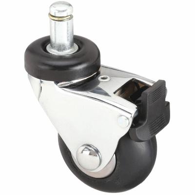 APPROVED VENDOR Stem Caster: Swivel, Total Lock, 2 in Wheel Dia., 1 in Wheel Wd, Rubber - Quiet-Roll Friction-Ring Stem Casters for Medical Equipment