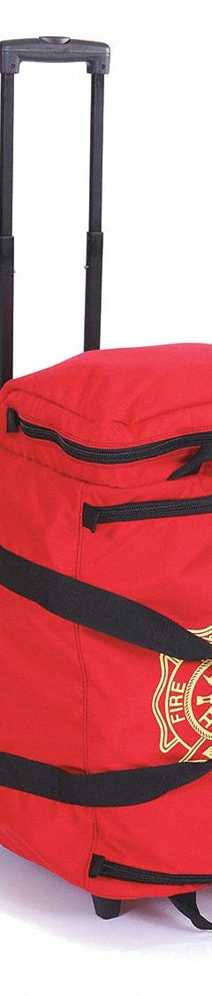 R&B FABRICATIONS Duffel Bag: Nylon, Red, 6,000 cu in Interior Volume, Zipper, 26 in Lg, 13 in Wd (MPN RB-197MC-W). Key specifications — Color: Red; Material: Nylon; Brand: R&B FABRICATIONS; Closure: Zipper.