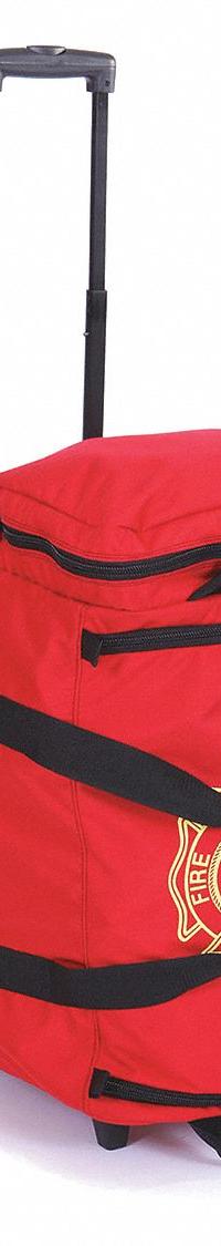 R&B FABRICATIONS Duffel Bag: Nylon, Red, 6,000 cu in Interior Volume, Zipper, 26 in Lg, 13 in Wd (MPN RB-197MC-W). Key specifications — Color: Red; Material: Nylon; Brand: R&B FABRICATIONS; Closure: Zipper.