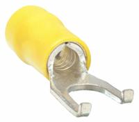 GRAINGER Fork Terminals: Yellow, Vinyl, #6 Stud Size, 12 AWG – 10 AWG Wire Range, Flanged Fork (MPN 24C950). Key specifications — Barrel Style: Insulation Grip; Manufacturer Part Number: 24C950; Brand: GRAINGER.