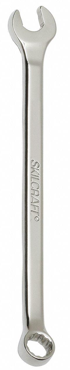 ABILITY ONE Combination Wrench: Alloy Steel, Chrome, 7/16 in Head Size, 7 1/4 in Overall Lg, Offset (MPN 5120-01-645-1904). Key specifications — attr309539: 7/16 in; attr309567: No; attr324930: ABILITY ONE.