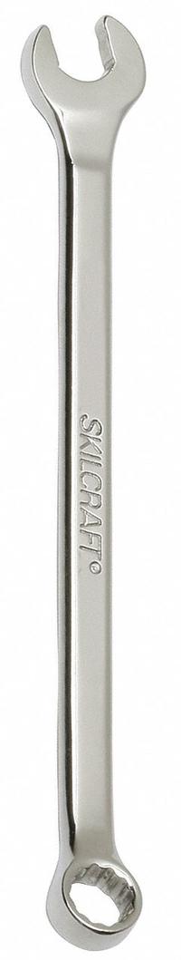 ABILITY ONE Combination Wrench: Alloy Steel, Chrome, 7/16 in Head Size, 7 1/4 in Overall Lg, Offset (MPN 5120-01-645-1904). Key specifications — attr309539: 7/16 in; attr309567: No; attr324930: ABILITY ONE.