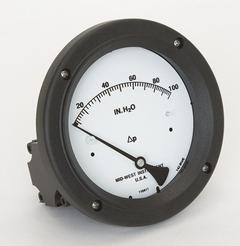 MIDWEST INSTRUMENT Differential Pressure Gauge: Back, 1/4 in NPT Female, Model 142, 4 1/2 in Dial (MPN 142-AC-00-OO-100H). Key specifications — Sensor Type: Diaphragm; Series: Model 142; Housing Material: Aluminum; Certificate of Calibration: Not Included.