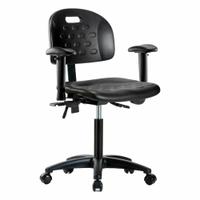 Ergonomic Chair: Polyurethane, Arms Included, Ht Range 19 3/4 in to 27 1/2 in, 18 in Seat Wd, Adj (MPN BR-HPMBCH-RG-T1-A1-NF-RC-BLK). Key specifications — Foot Support: No; Back Tilt Backward: 13.5°; Back Tilt Forward: 10.5°; Base Material: Nylon; Brand: APPROVED VENDOR; Product Type: Ergonomic Chair; ESD-Safe: Not ESD Safe; Seat Tilt Backward: 3°.