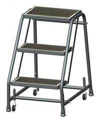 BALLYMORE Step Stool: 2.4 ft Overall Ht, 450 lb Load Cap, 3 Steps, Steel, 2.4 ft Standing Ht (MPN 318R). Key specifications — attr1051722: Rolling Step Stool; attr1051697: BALLYMORE; attr1051699: (4) Swivel; attr1051702: Gray; attr1051713: Handrails Not Included; attr1051726: Rectangle.