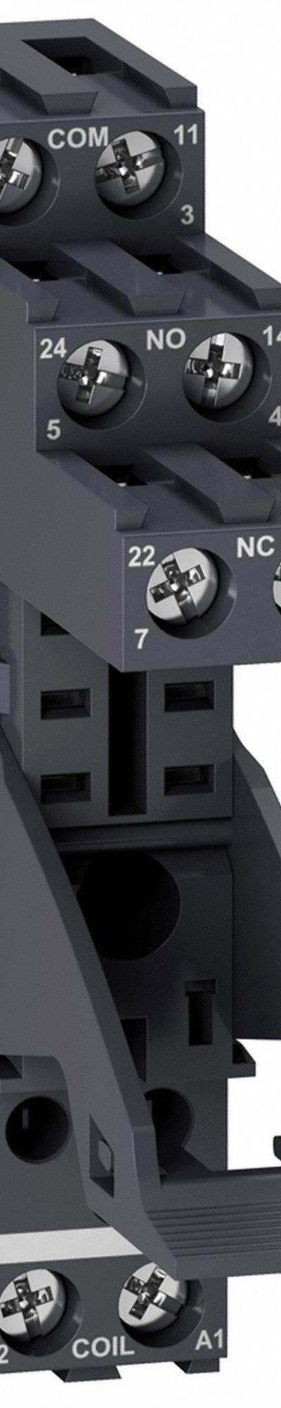 SCHNEIDER Relay Socket: 5 A Rating, DIN-Rail Socket Mounting, 8 Pins, J Socket - Surface-Mounted Sockets