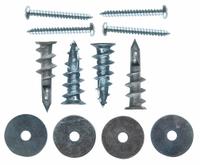 Drywall Hardware Connection Pack: Hardware Pack, Unfinished, Steel, Silver, (4) Dry Wall Anchors (MPN DWPK). Key specifications — Brand: WIRECRAFTERS; Product Type: Hardware Pack; Finish: Unfinished; Compatible Brand and Series: WireCrafters; Mounting Type: Bolt-On; Includes: (4) Dry Wall Anchors; Material: Steel.