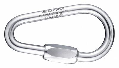 MAILLON RAPIDE Connecting Link: Quick Link, Steel, 5 7/16 in Overall Lg, 2 31/32 in Overall Wd - Wide-Body Triangular Threaded Locking Connecting Links