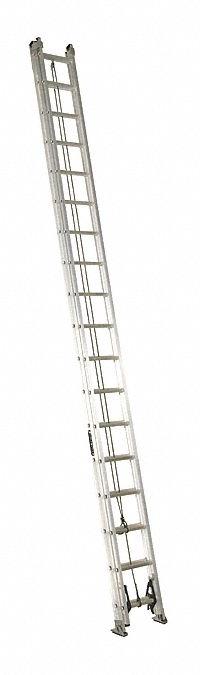 LOUISVILLE LADDER Extension Ladder: 36 ft Ladder Size, Aluminum, 300 lb Load Capacity, 76 lb Wt (MPN AE2236). Key specifications — Color: Silver; Brand: LOUISVILLE LADDER; Included Features: Mar-Resistant End Caps; Removable Fly: Fixed.