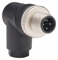 TELEMECANIQUE External Thread Connector: 4 Pin, M12 Male Thread, IP67, Screw Terminals, 90° Angle (MPN XZCC12MCM40B). Key specifications — Connector Body Type: Pin; Brand: TELEMECANIQUE SENSORS; Voltage Rating: 150V DC; Thread Size: M12; Mounting Style: Male Thread; IP Rating: IP67; Housing Material: Plastic; Connector Orientation: 90° Angle.