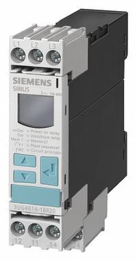 SIEMENS Relay: DIN-Rail Mounted, 5 A Current Rating, 90 to 400V AC, 6 Pins/Terminals, Phase Sequence (MPN 3UG4618-1CR20). Key specifications — Monitored Parameters: Phase Sequence; Manufacturer Part Number: 3UG4618-1CR20; Brand: SIEMENS.