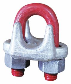 CROSBY Wire Rope U-Bolt Clip: 3/4 in Compatible Rope Dia, 18 in Rope Turnback Lg, Steel, U-Bolt Clip (MPN 1010195). Key specifications — Fabrication: Forged; Color: Red; Material: Steel; Brand: CROSBY.