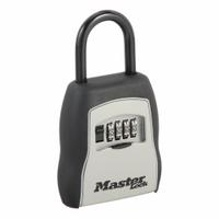MASTER LOCK Lock Box: Mechanical Combo Lock, 5 Key Capacity, 6 1/4 in Outside Ht, Metal, Black (MPN 5400D). Key specifications — Finish: Vinyl Coated; Brand: MASTER LOCK; Color: Black; Material: Metal; Lock Style: Mechanical Combination.