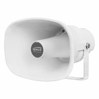 SPECO TECHNOLOGIES Horn Speaker: Powered, 2-Way, 8 3/4 in Overall Wd, 6 1/2 in Overall Ht, SPIPH8AM. Key specifications — attr1056470: Outdoor; attr1056495: Powered.