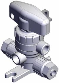 SMC Chemical Liquid Valve: 1/4 in, PFA, Compression x Compression, 0.5 MPa Max Pressure (CWP), PTFE (MPN LVQH20-Z07-1). Key specifications — Diaphragm Material: PTFE; Brand: SMC; Standards: CSA Certified.