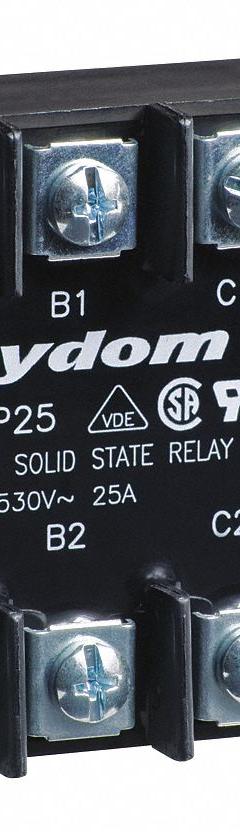 CRYDOM Solid State Relay: Surface Mounted, 50 A Max Output Current, SCR, AC Output (MPN D53TP50D-10). Key specifications — Brand: CRYDOM; Current Type: DC; Electrical Connection: Saddle Clamp; Screw; Finger Safe: Yes; Input Current: 35 mA; Maximum Output Current without Heat Sink: Not Recommended; Mounting Style: Panel.