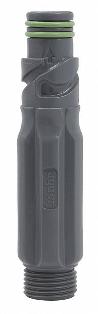AQUOR WATER SYSTEMS Hose Connector: Acetal, Gray, Check Valve (MPN CN-S1-G). Key specifications — Product Type: Hose Connector; Material: Acetal; Color/Finish: Gray; Includes: Check Valve; Brand: AQUOR WATER SYSTEMS.