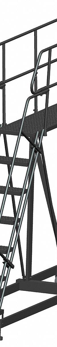 BALLYMORE Mobile Work Platform: 5.8 ft Platform Ht - Max, 24 in x 72 in, Steel, 800 lb Load Capacity (MPN SEP7-2472). Key specifications — Folding: Not Foldable; Mobility: Rolling; Brand: BALLYMORE; Color: Gray; Height Adjustability: Fixed Height; Includes Handrails: Handrails Included; Locking Mechanism: Foot-Activated Step Lock; Handrails: Includes Handrails.