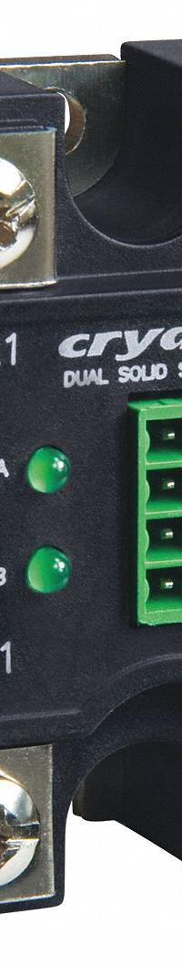 CRYDOM Dual Solid State Relay: Surface Mounted, 25 A Max Output Current, SCR, AC Output (MPN CD2425W3V). Key specifications — Brand: CRYDOM; Current Type: AC; Electrical Connection: Screw Clamp; Finger Safe: No; Input Current: 10 mA; Maximum Output Current without Heat Sink: Not Recommended; Mounting Style: Panel; Output Voltage: 24 to 280V AC.