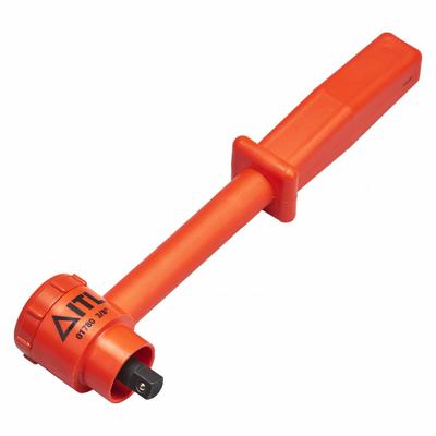 ITL Hand Ratchet: Round, Reversible, 7 in Overall Lg, Nylon Thermoplastic - Insulated Standard-Head Ratchets