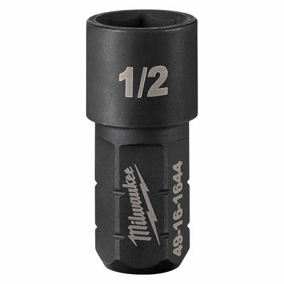 MILWAUKEE Impact Socket: SAE, 1/2 in Socket Size, 6-Point, Short, 1 41/64 in Overall Lg - Insider & DXS Impact Sockets