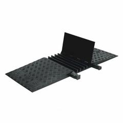 ADA Cable Protector: 5 Channels, 1 13/40 in Max Cable Dia, 50 in Wd, 1 7/8 in Ht, 18 in Lg, Black (MPN GD5X125-ADA-B/B). Key specifications — Connection Style: Dog Bone; Material: Polyurethane; Color: Black.
