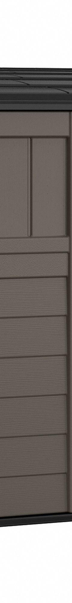 Storage Cabinet: 34 cu ft, Gray, 49 in L x 28 1/4 in D x 43 1/2 in H, Horizontal (MPN BMS2500SB). Key specifications — Brand: SUNCAST; Product Type: Outdoor Storage Shed; Orientation: Horizontal; Material: Multi-Wall Resin; Resistance Properties: UV Resistant; Assembled: Unassembled; Lockable: Yes; Pattern: Panel Design.
