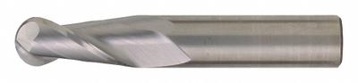 CLEVELAND Ball End Mill: Carbide, TiAlN Coated, 2 Flute, 1/2" Mill Dia, 1-1/2" LOC - General Purpose Carbide Ball End Mills