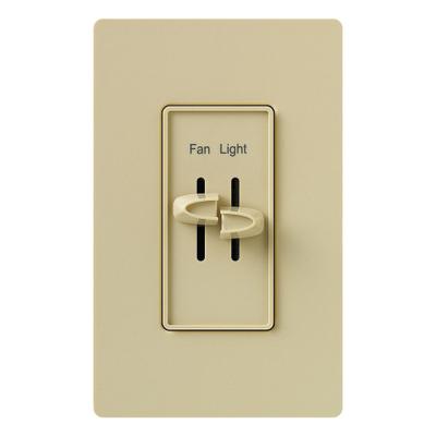 LUTRON Speed and Light Control: Rocker/Single Slide, SPST, 2 Switches or Dials - Dual Slide Fan & Light Controls