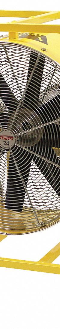 TEMPEST Circulating Fan: 24 in Blade Dia, 115/208 to 230V AC, Mobile, 1 hp, Direct Drive, Steel (MPN 913-1160). Key specifications — Mobility: Mobile; Voltage: 115/208 to 230V AC; Brand: TEMPEST.
