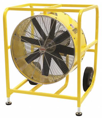 TEMPEST Circulating Fan: 24 in Blade Dia, 115/208 to 230V AC, Mobile, 1 hp, Direct Drive - Standard Industrial Floor Fans