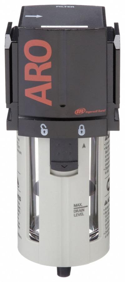 ARO Compressed Air Filter: Particulate, 3/4 in NPT, 5 micron, 216 cfm, 150 psi Max Op Pressure - ARO FRL Air Filters