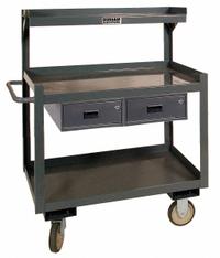 APPROVED VENDOR Mobile Workstation: 1,200 lb, 3 Shelves, Shelf Dim. 36 in L x 24 in W, Polyurethane (MPN PSD-2436-3-2D-95). Key specifications — Brand: APPROVED VENDOR; Caster/Wheel Configuration: (2) Rigid; Handle Type: Flat.