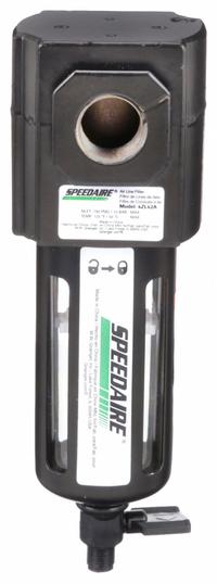 SPEEDAIRE Compressed Air Filter: Particulate, 1/2 in NPT, 5 micron, 70 cfm, 150 psi Max Op Pressure (MPN 4ZL42). Key specifications — attr110055: Intermediate Duty; attr110008: SPEEDAIRE.