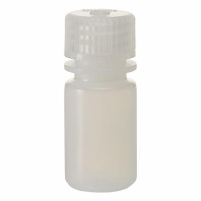 NALGENE Diagnostic Bottle: LDPE, 0.5 fl oz, 15 mL, Natural, 20 mm Screw Closure Size - LDPE Narrow Mouth Round Lab Bottles