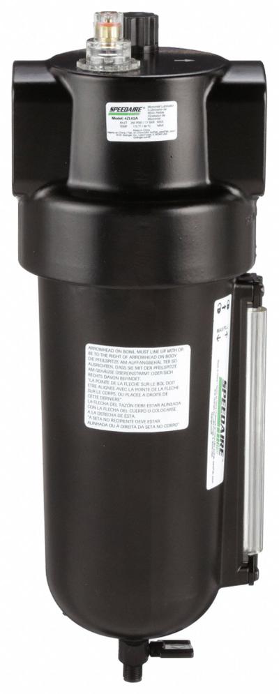 SPEEDAIRE Compressed Air Lubricator: Micro Mist, 1 1/2 in NPT, 275 cfm - Speedaire FRL Air Lubricators