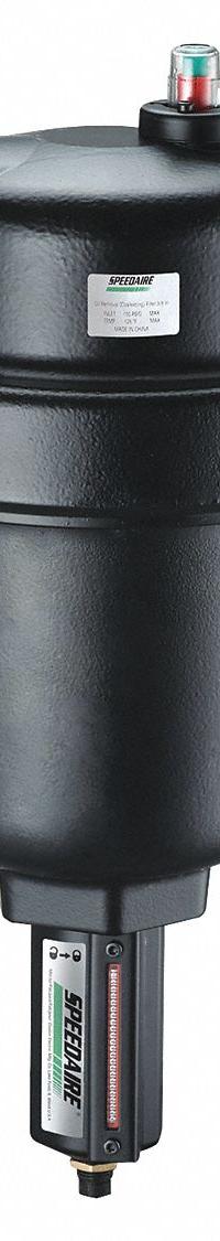 SPEEDAIRE Pneumatic Oil Filter: Coalescing, 2 in NPT, 0.01 micron, 300 cfm, 250 psi Max Op Pressure (MPN 4ZL21). Key specifications — attr110055: Heavy Duty; attr110008: SPEEDAIRE.