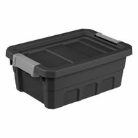 STERILITE Storage Tote: 4 gal, 18 in x 12 5/8 in x 7 1/8 in, Black Body, Less than 10 gal, Black (MPN 14829006). Key specifications — Material: Plastic; Body Color: Black; Brand: STERILITE.