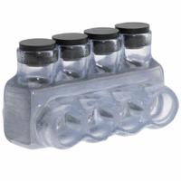 POLARIS Multitap Connector: 4 Port, Single-Sided Entry, 14 AWG – 1/0 AWG Wire Size, Clear (MPN IPL1/0-4CB). Key specifications — Body Material: Aluminum; Brand: POLARIS.