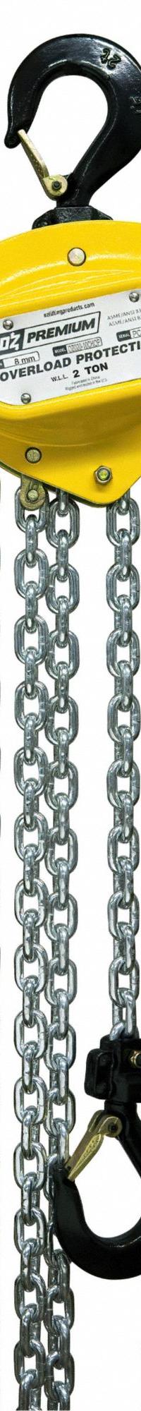 OZ LIFTING PRODUCTS Manual Chain Hoist: Hook Mounted - No Trolley, 4,000 lb Lifting Capacity (MPN OZ020-30CHOP). Key specifications — Body Material: Steel; Brand: OZ LIFTING PRODUCTS; Overload Protection Included: No.