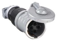 HUBBELL Pin and Sleeve Connector: Gray, 250V DC/600V AC, Three Phase, 60 A, 4 Pole, 5 Wire (MPN HBL560CS1W). Key specifications — Brand: HUBBELL.