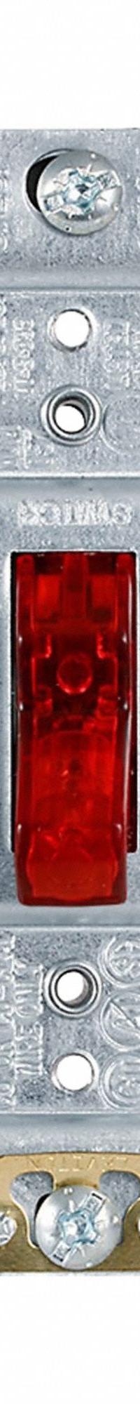 LEVITON Wall Switch: Toggle Switch, Double Pole, Maintained, Red, 120V AC, 30 A (MPN 3032-PLR). Key specifications — Illuminated: Yes.