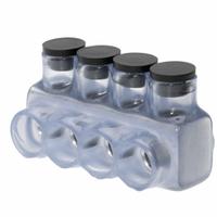 POLARIS Multitap Connector: 4 Port, Single-Sided Entry, 6 AWG – 250 kcmil Wire Size, Clear (MPN IPL250-4CB). Key specifications — Body Material: Aluminum; Brand: POLARIS.