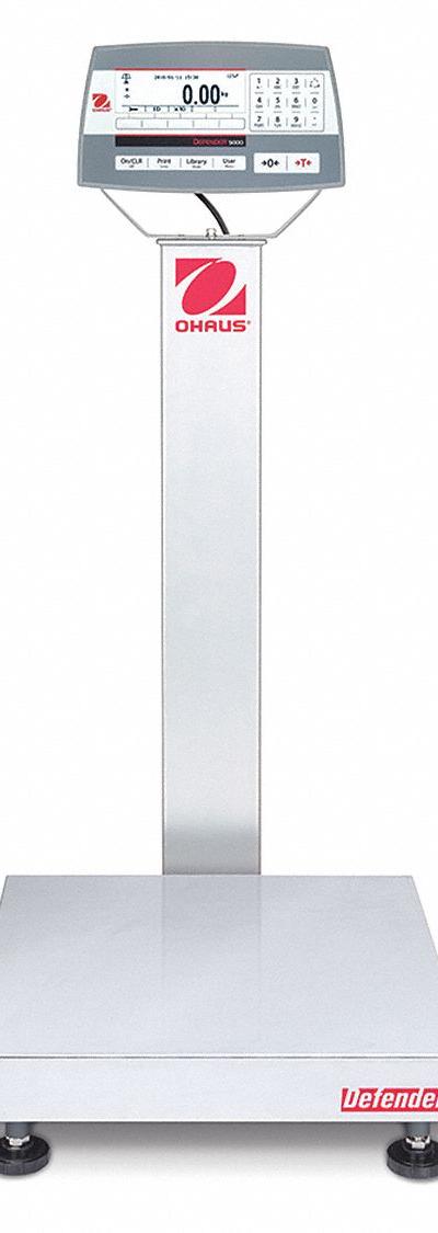 OHAUS Industrial Bench Scale: 18 in x 18 in - Bench Scales with Column-Mounted Indicator